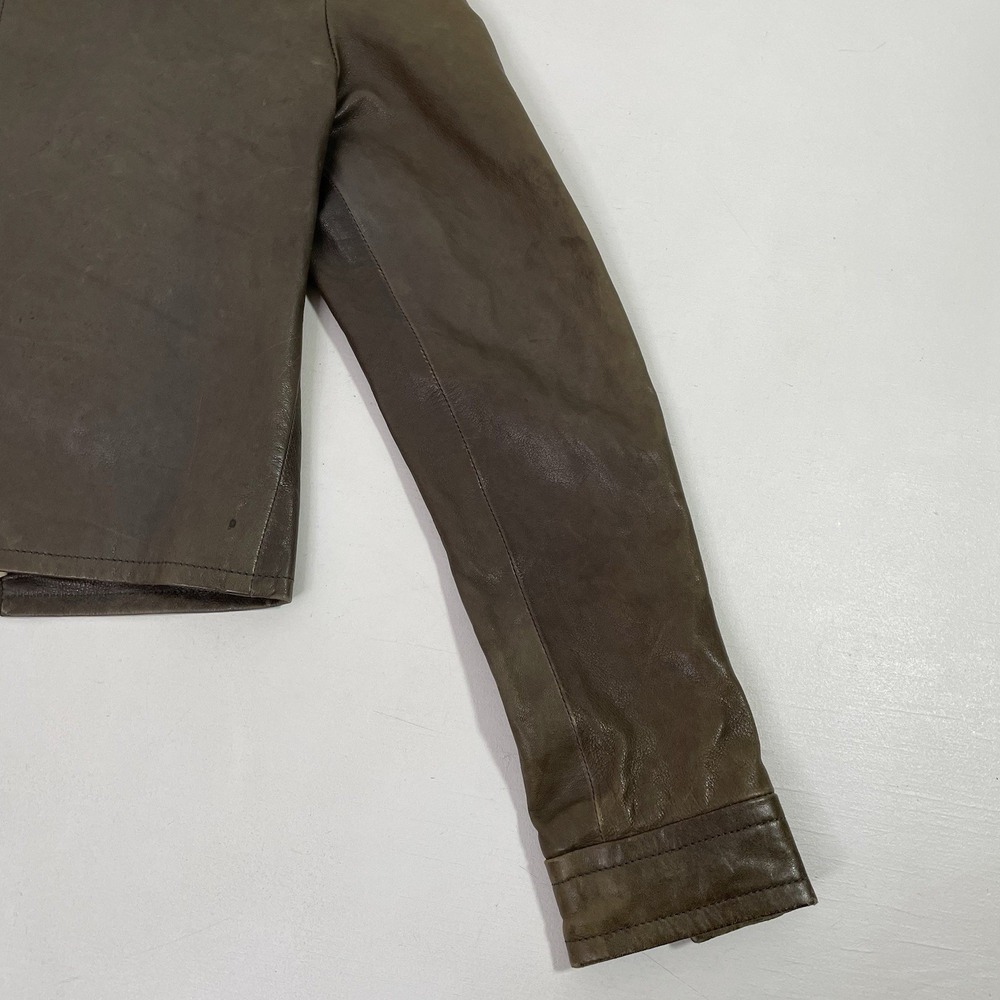 Coach Brown Leather Mid Jacket Womens Size 2 Distressed Zippers Made in Turkey - Picture 16 of 16